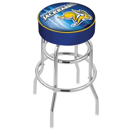 Holland Bar Stool Co 30" South Dakota State Cushion Seat, 2-Ring Chrome Swivel Bar Stool L7C130SDakSt-D2
